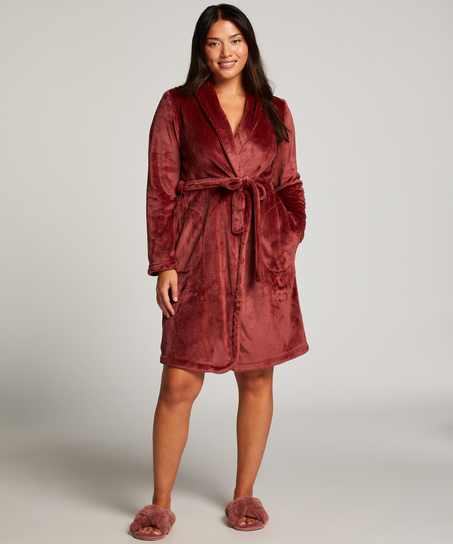 Fleece Bathrobe, Pink