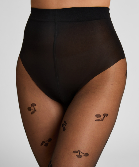 Tights 15DEN print, Black