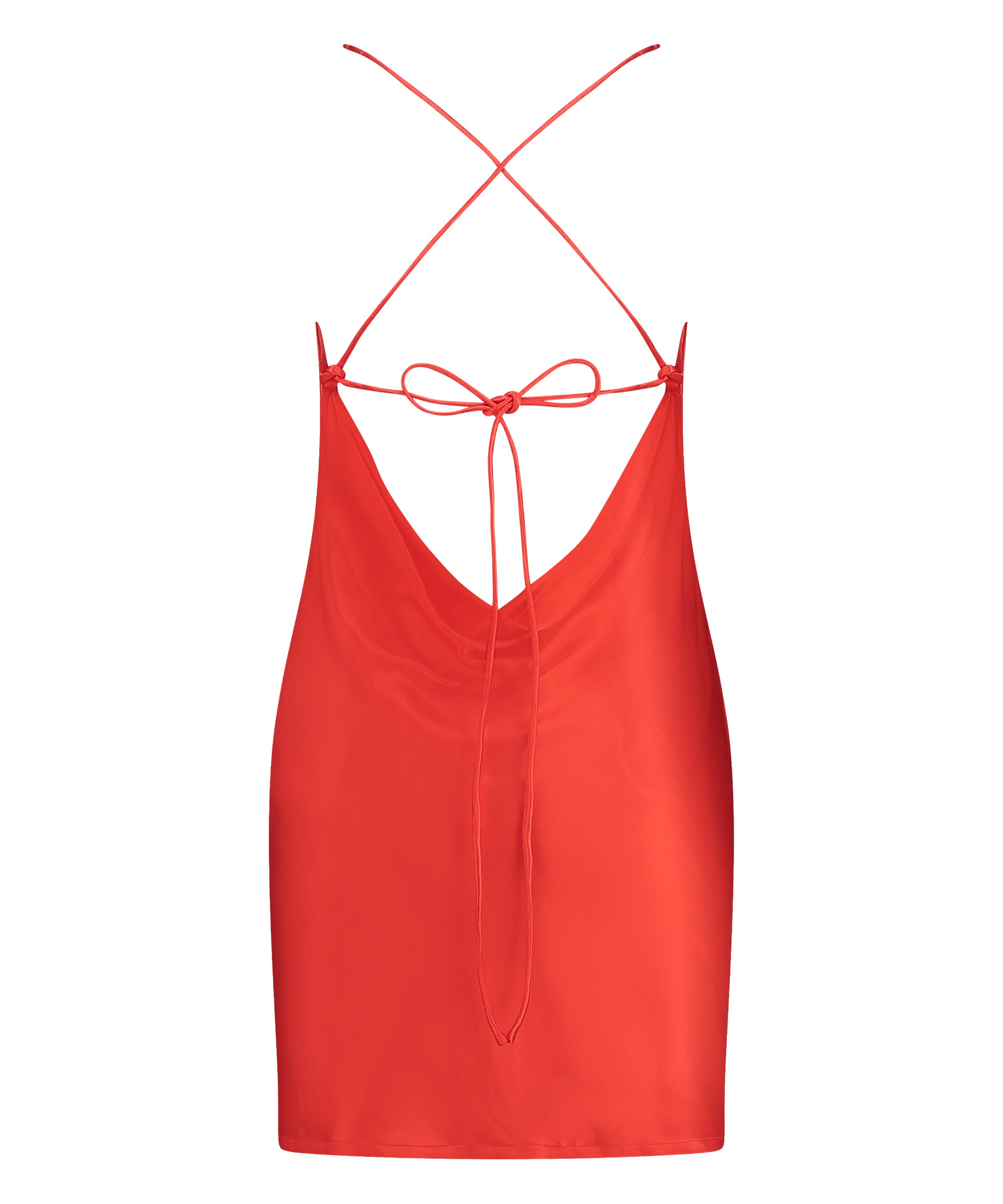 Satin Mini Dress, Red, main