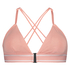 Casey cotton padded triangle bralette, Pink