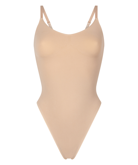 Seamless Enhancing High Leg Body, Beige