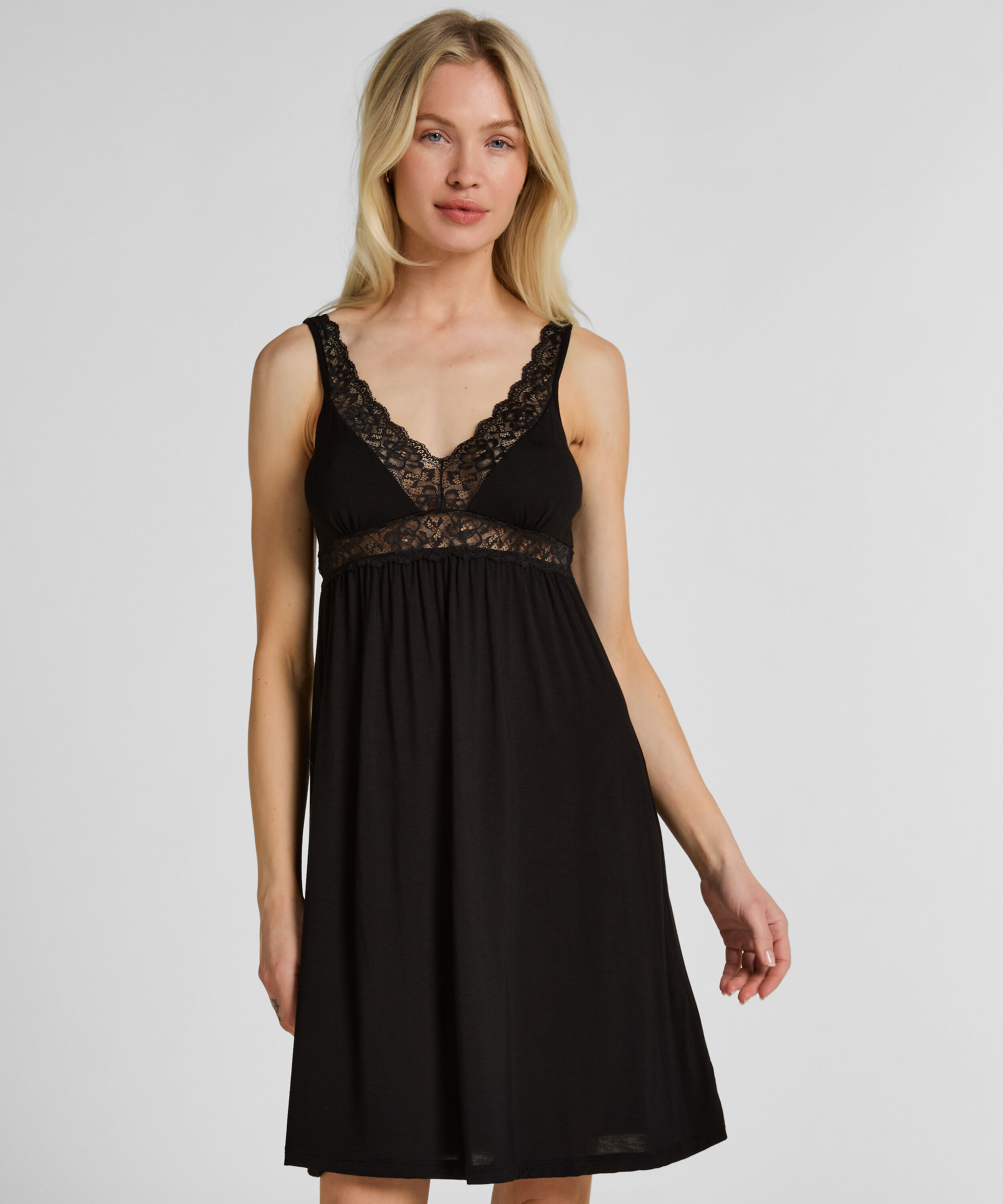 Jersey Slipdress, Black Jersey Slipdress, Black