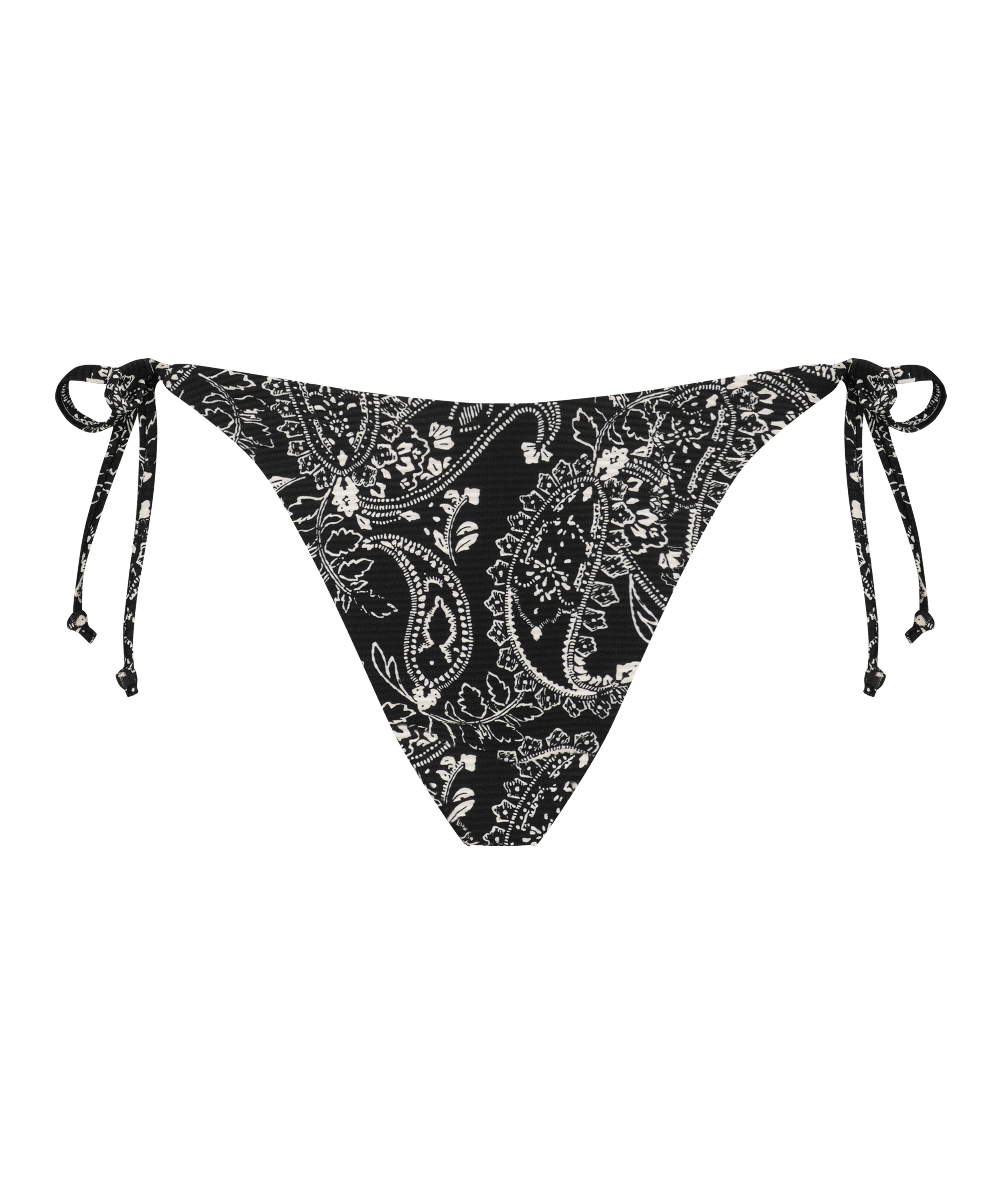 Paisley Brazilian tanga bikini bottoms, Black, main