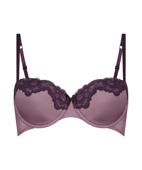 Lace & Shine Padded Underwired Bra, Purple