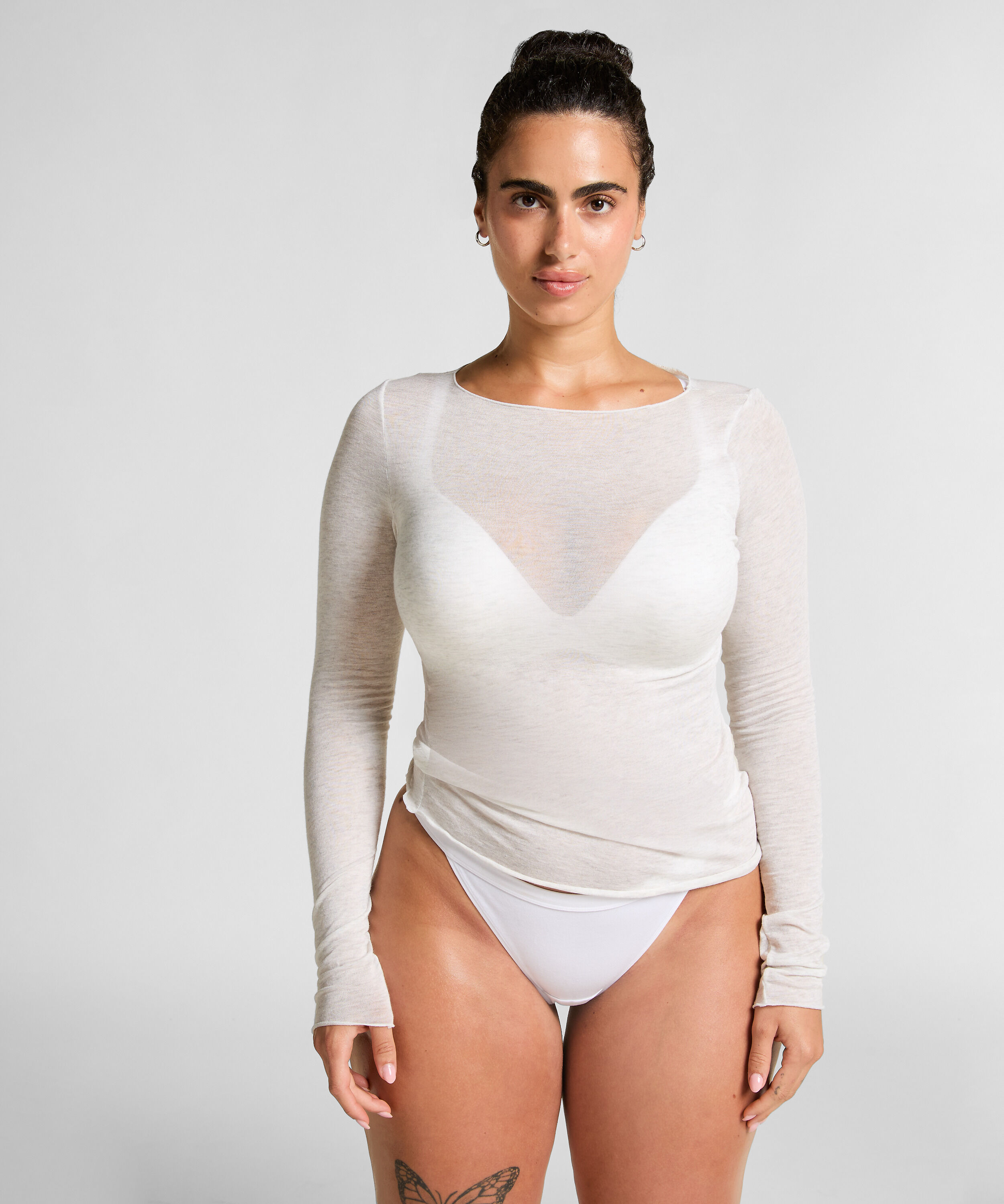 super soft Boatneck shirt with Cashmere, Grey