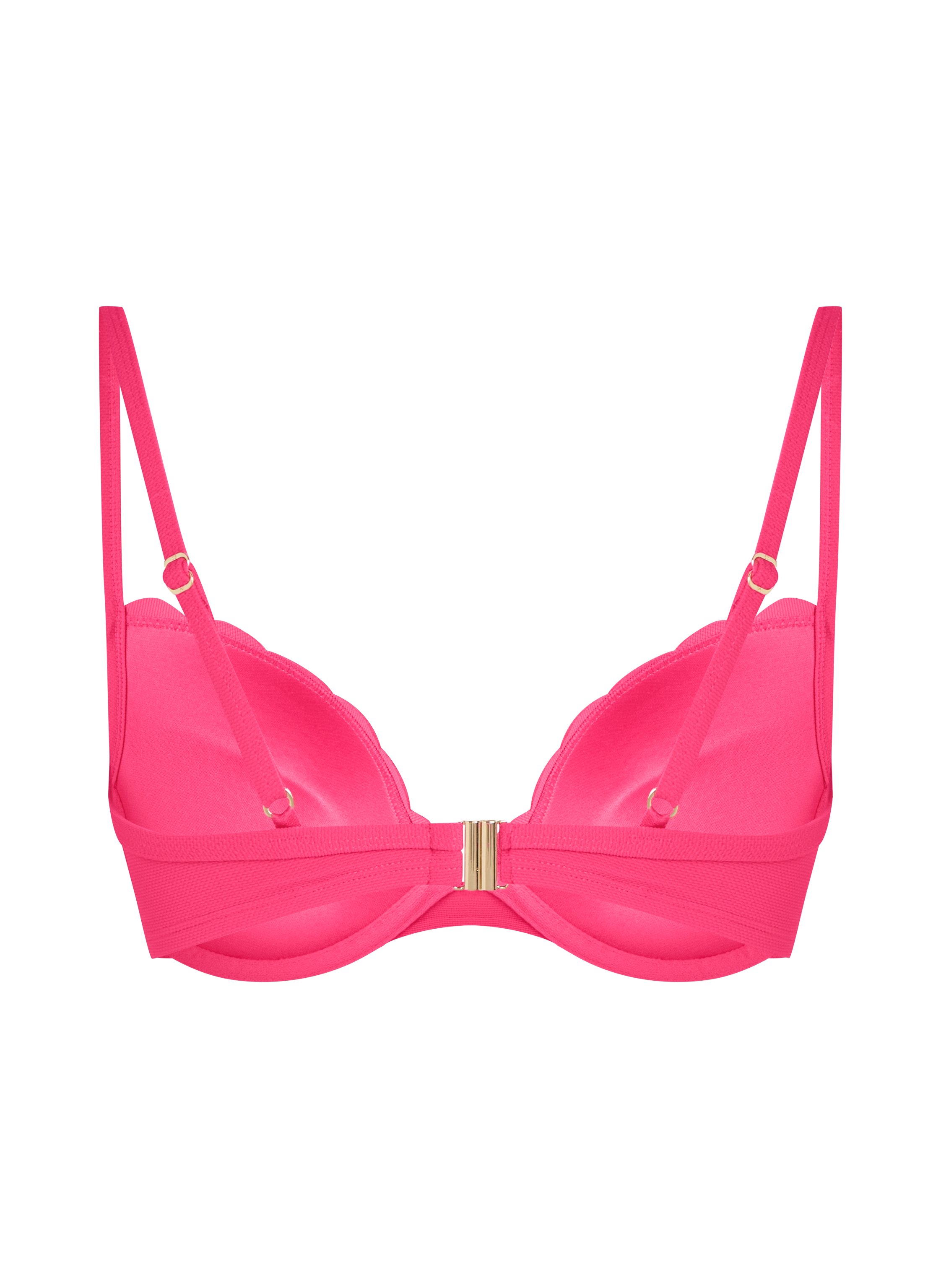 Scallop push-up underwired bikini top Cup A - E, Pink, main