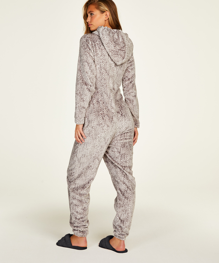 Flannel Fleece Onesie, Grey