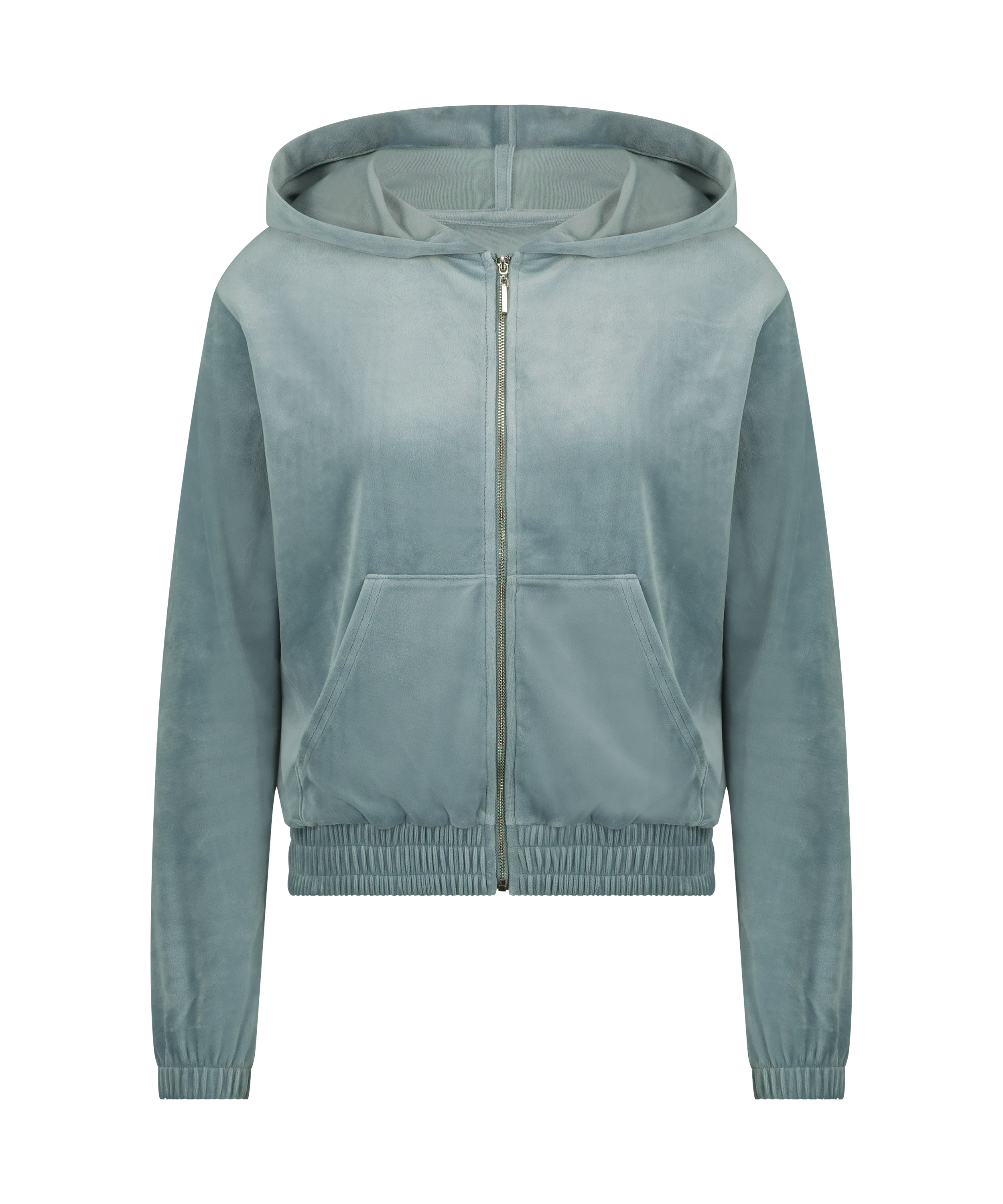 Velour hoodie jacket, Blue, main