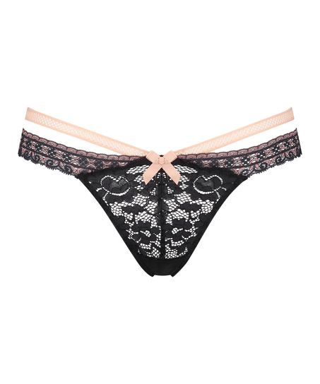 Martha Extra Low Rise Thong, Black