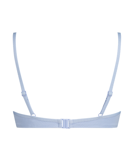 Scallop Padded Underwired Bikini Top, Blue