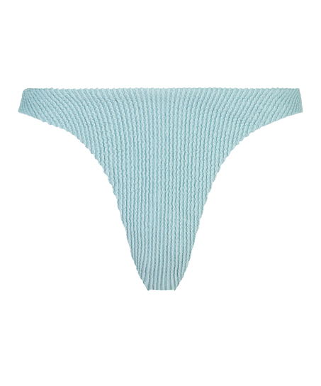 Crinkle High-Leg Bikini Bottoms, Blue