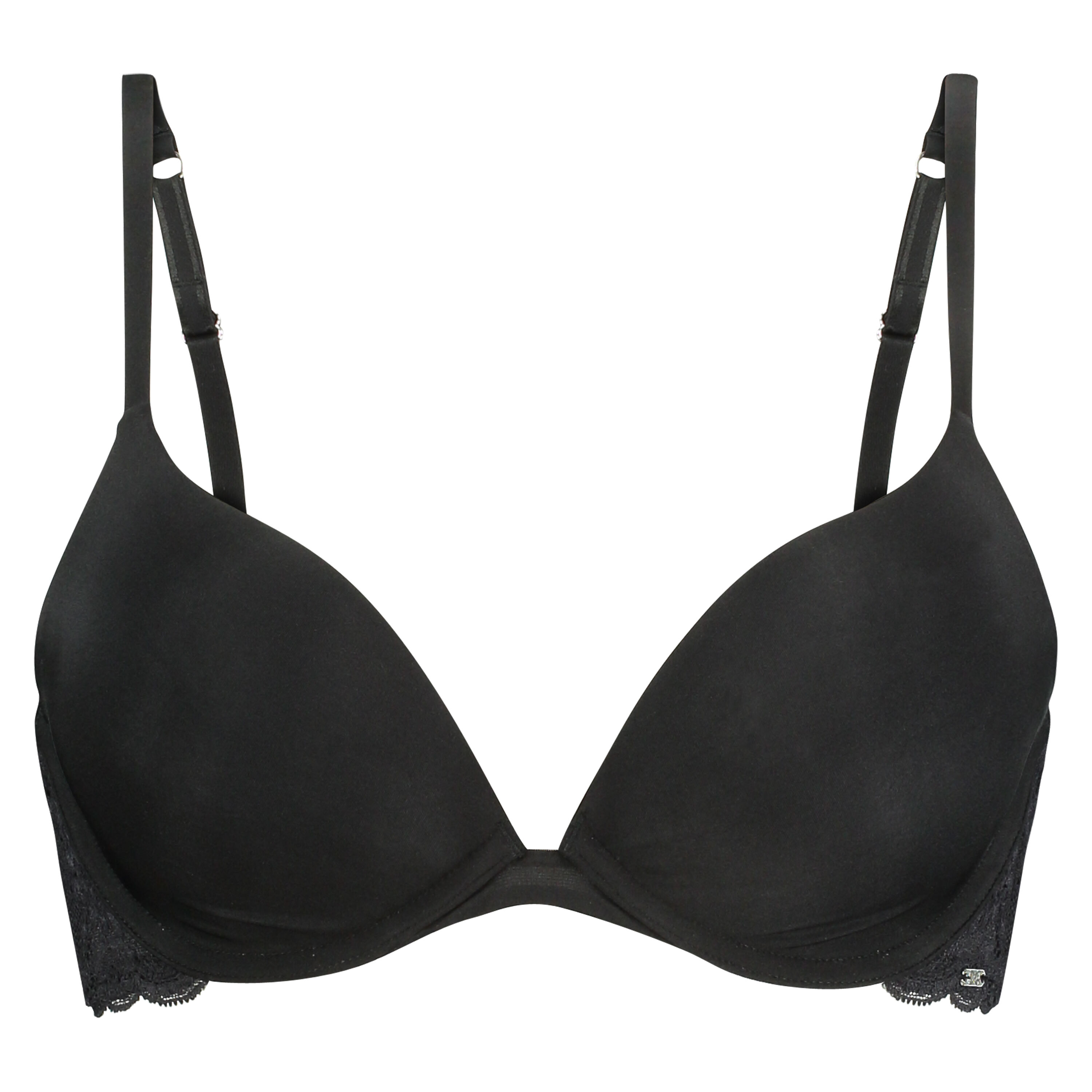 Angie Padded Underwired Push-Up Bra, Black