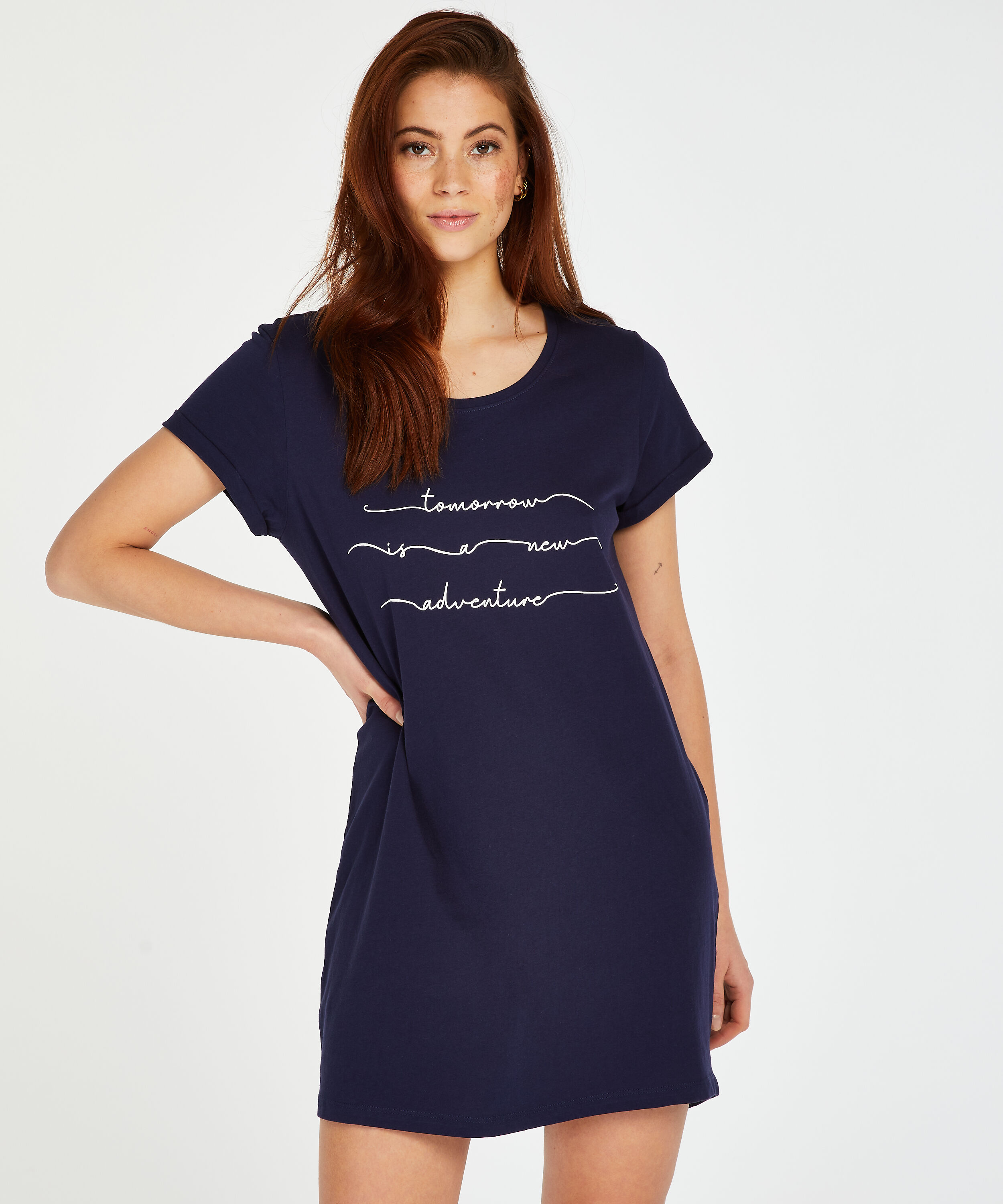 Round Neck Nightshirt, Blue
