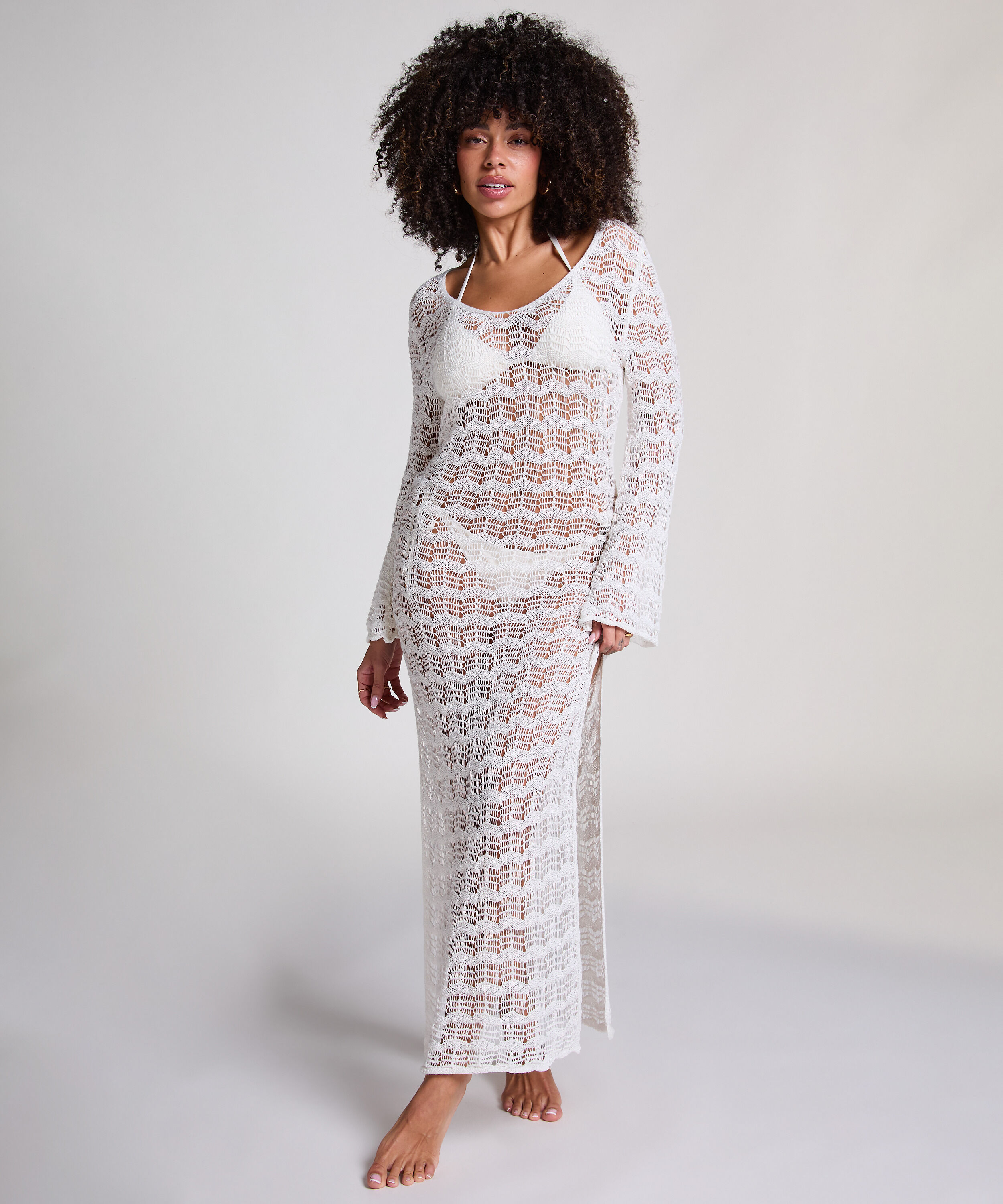 Crochet Maxi Dress, White