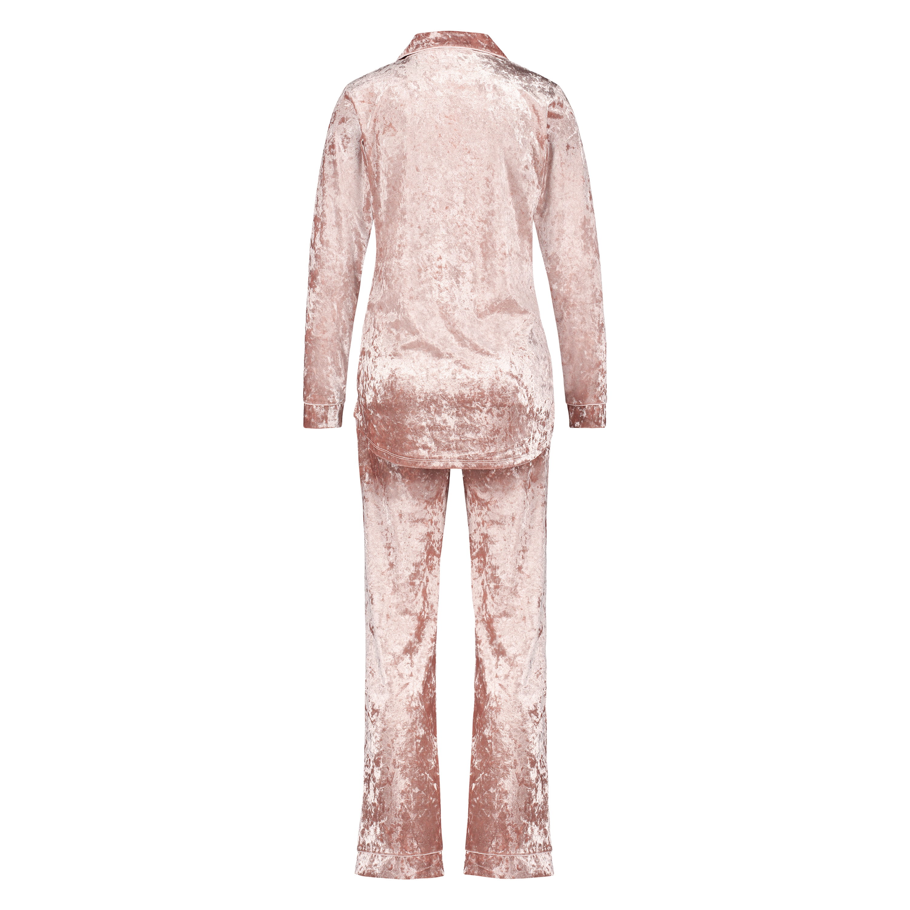 Boyfriend Crushed Velvet Pyjamas, Pink, main