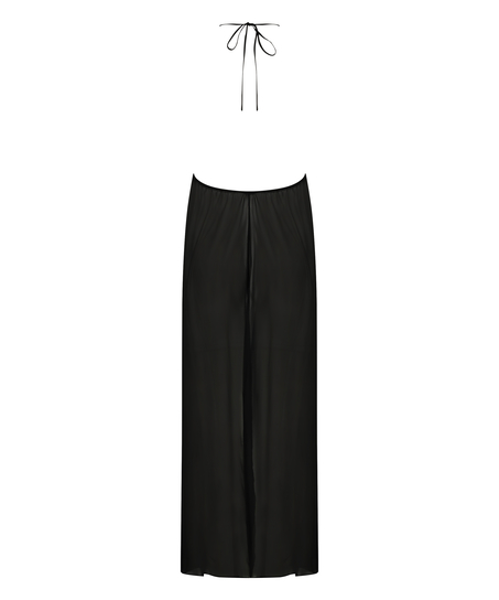 Lily Satin Chiffon Dress, Black