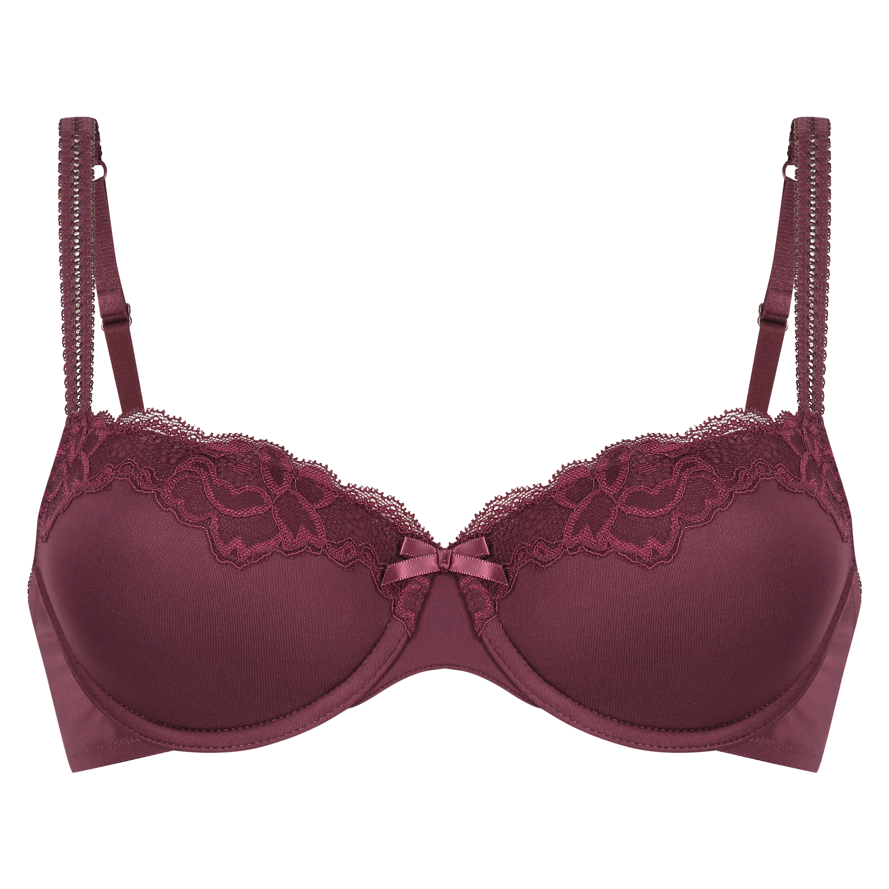 Secret Lace Padded Underwired Bra, Red, main