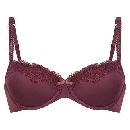 Secret Lace Padded Underwired Bra, Red