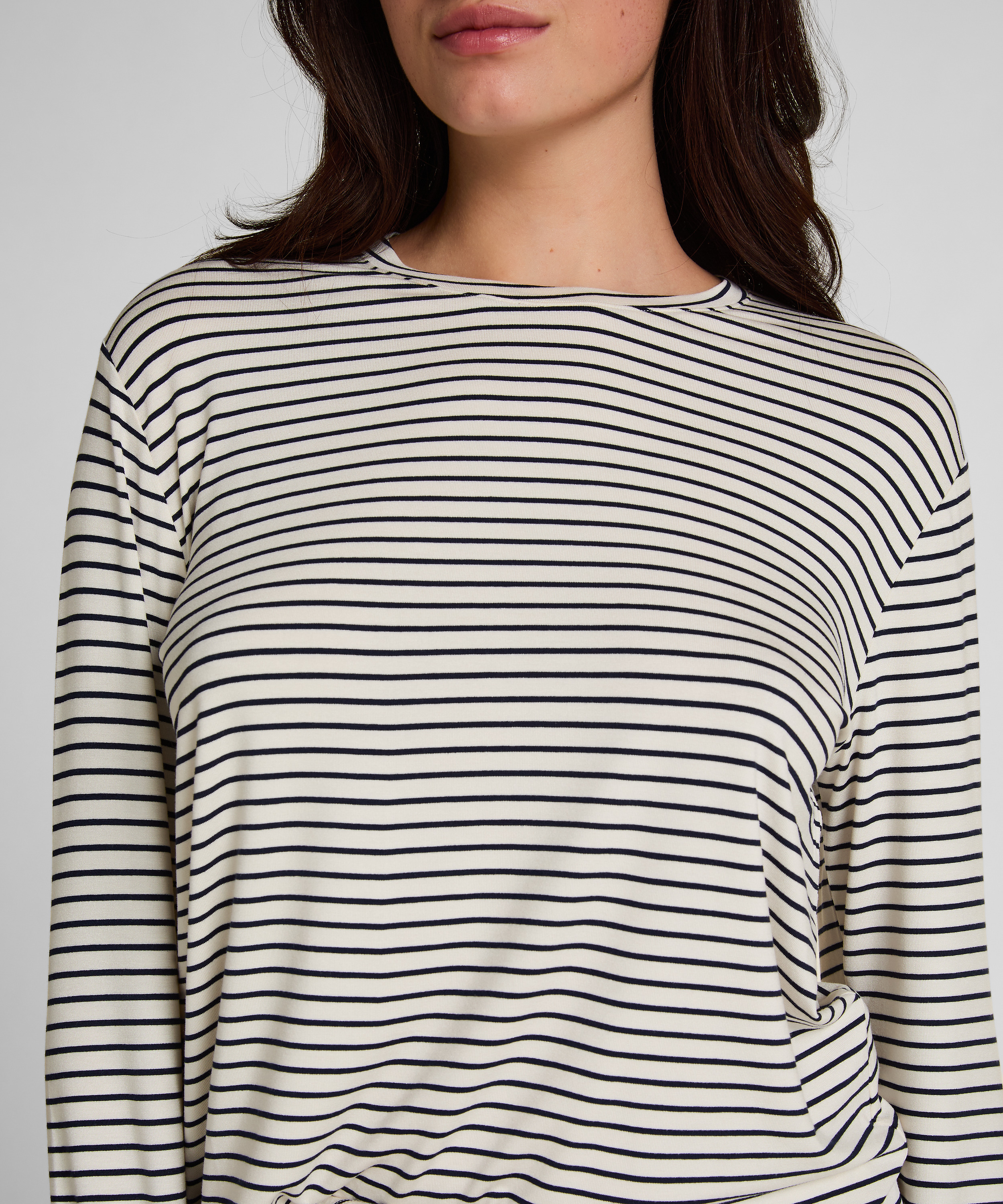 Pyjama Top Loose Jersey, White, main