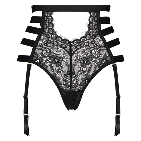 Honey High Open Crotch Brazilian, Black