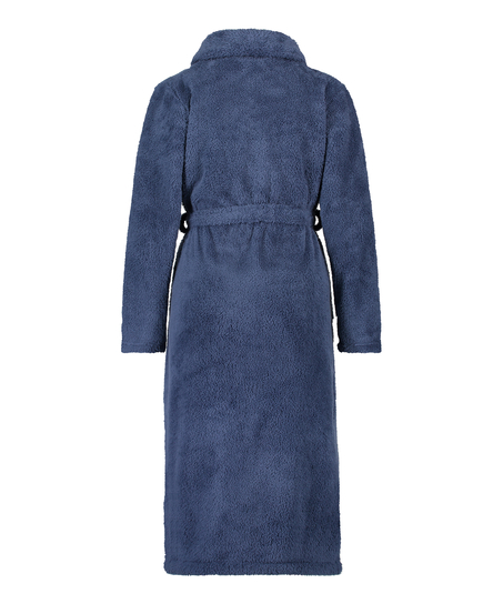 Fleece Bathrobe, Blue