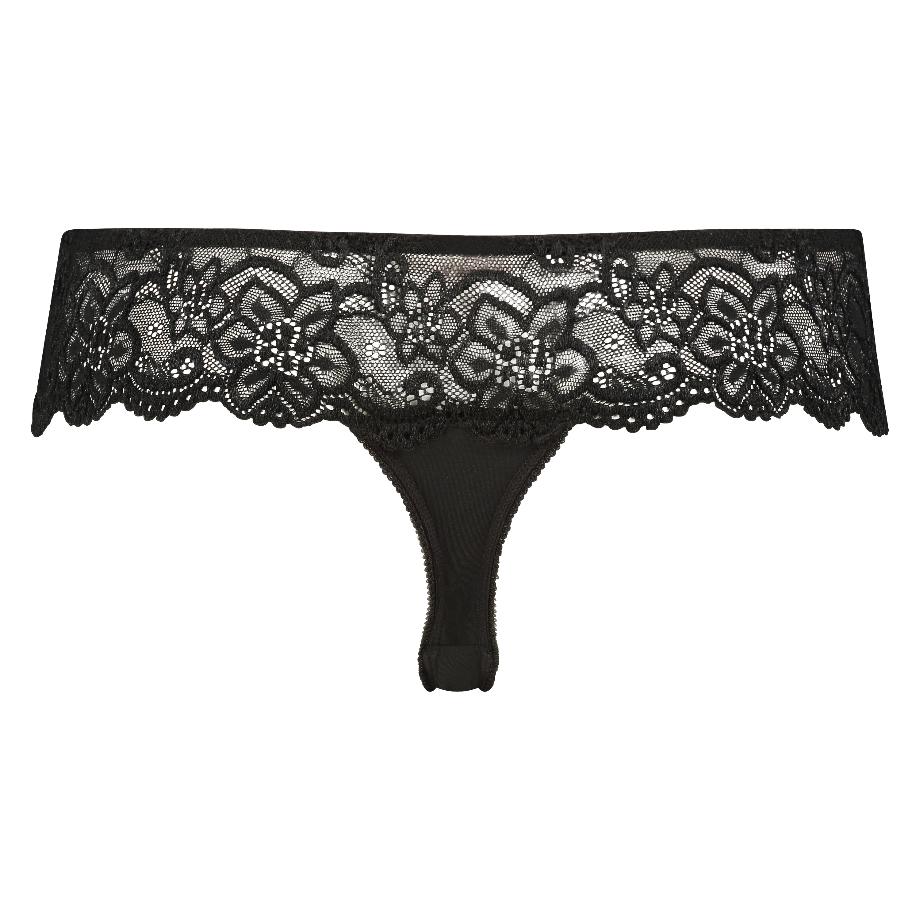 Lace Thong Boxers, Black, main