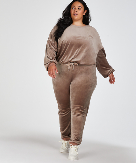 Lurex velours top, Brown