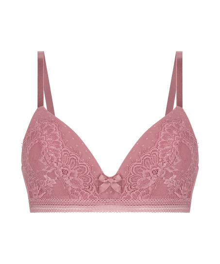 Bessie Padded Non-Wired Bra Pink Ribbon, Pink