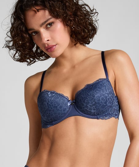 Marine Padded Underwired Bra, Blue