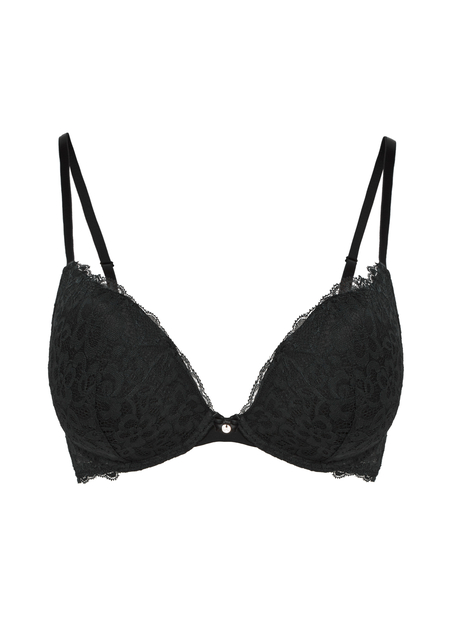 Marine Padded Underwired Push-Up Bra, Black