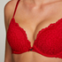 Rose padded push-up bra, Red