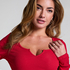 Top V-neck long sleeves, Red