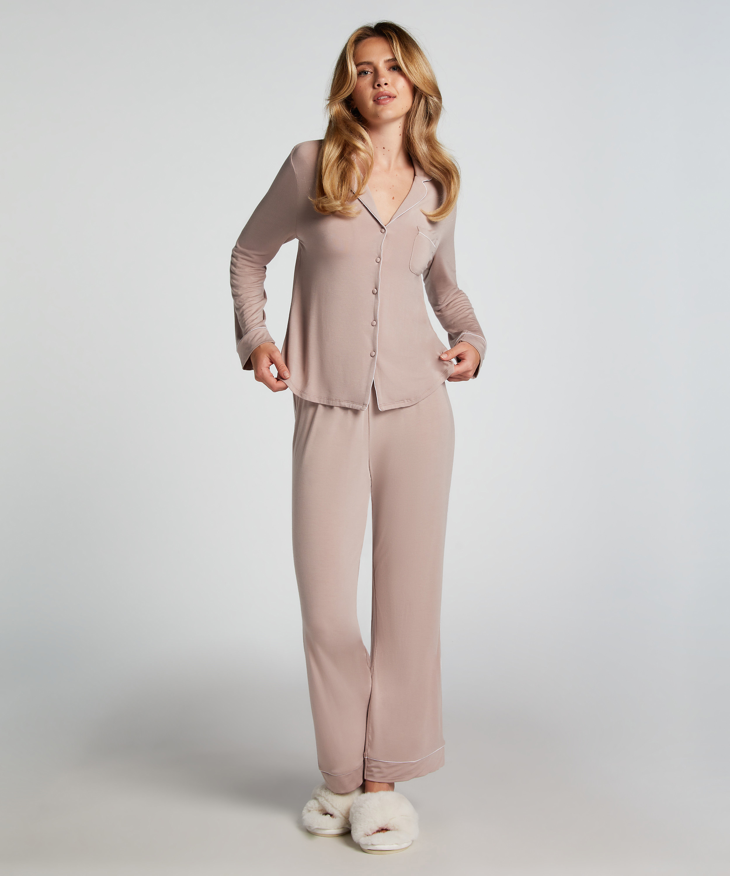 Essential Jersey Long-Sleeved Jacket, Beige, main