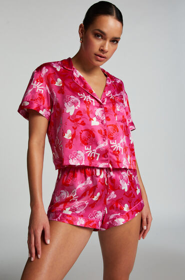 Hunkemoller Satin pyjama shorts Pink
