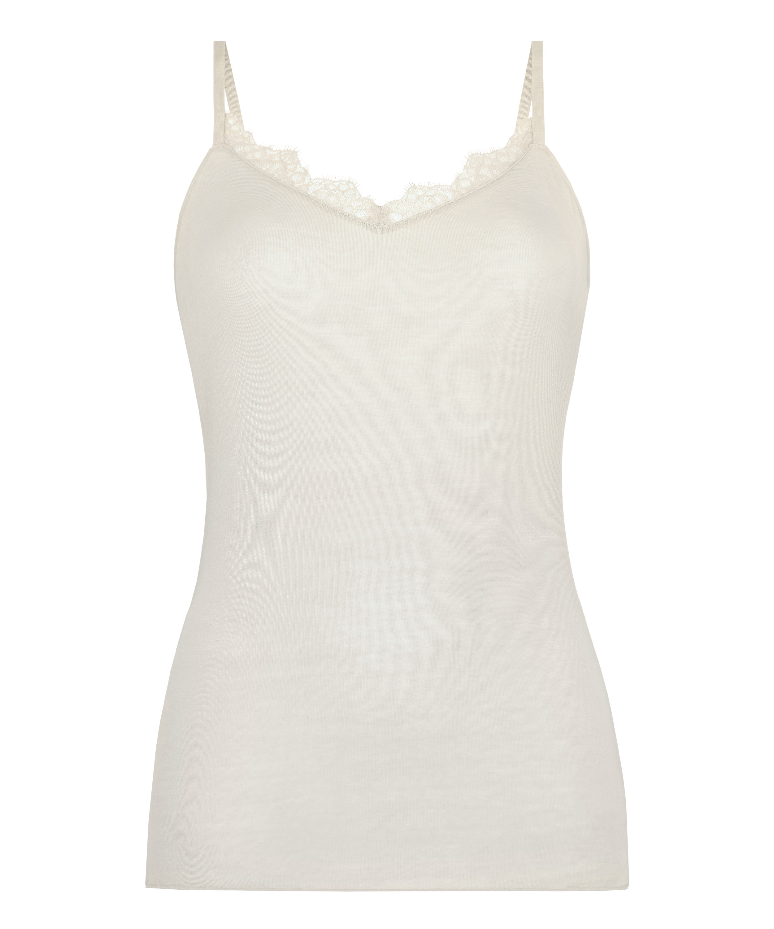 super soft Lace V-Neck cami with Cashmere, White, main