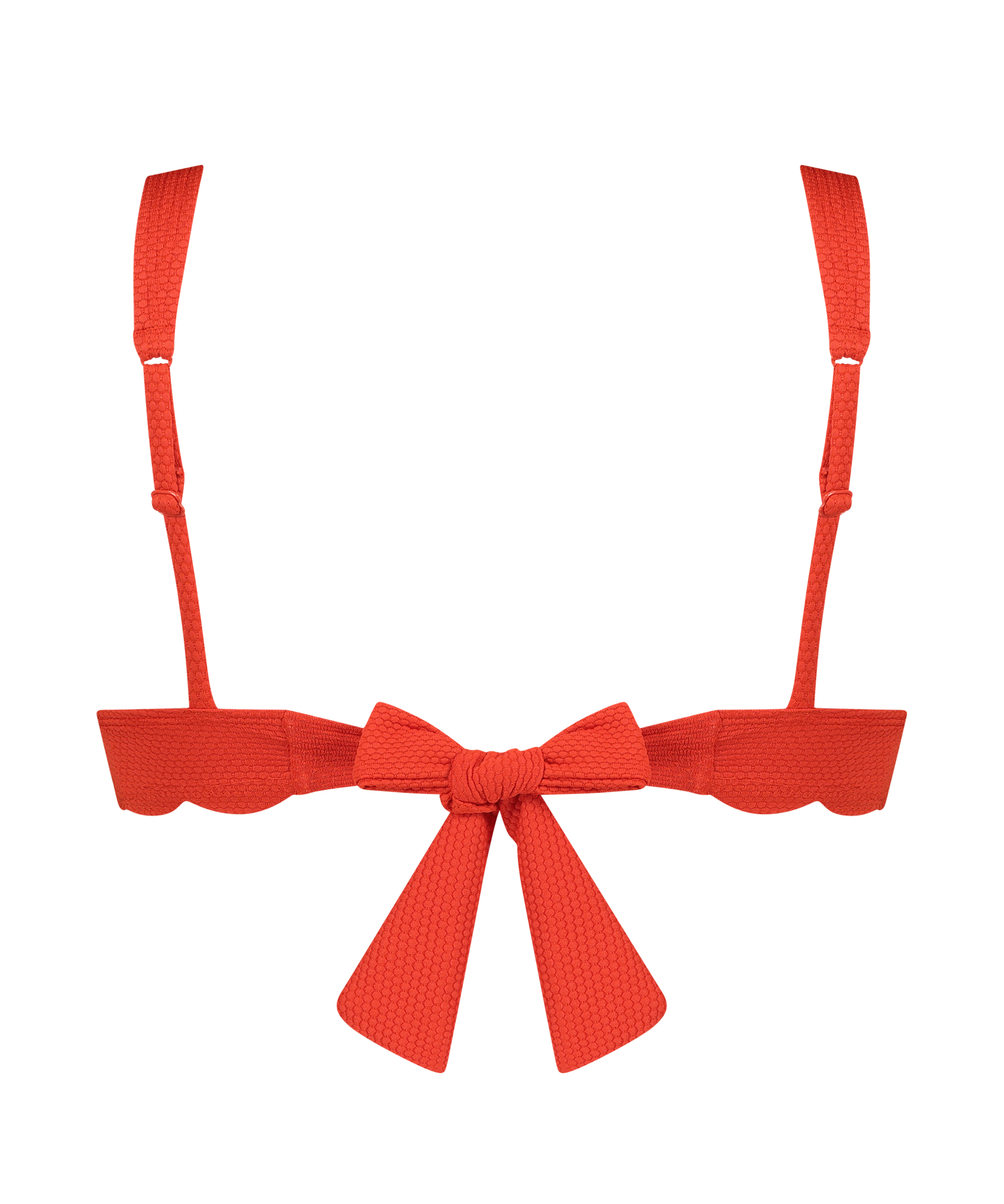 Scallop triangle bikini top, Red, main