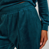Velour Jogging Pants Pin-tucked, Blue