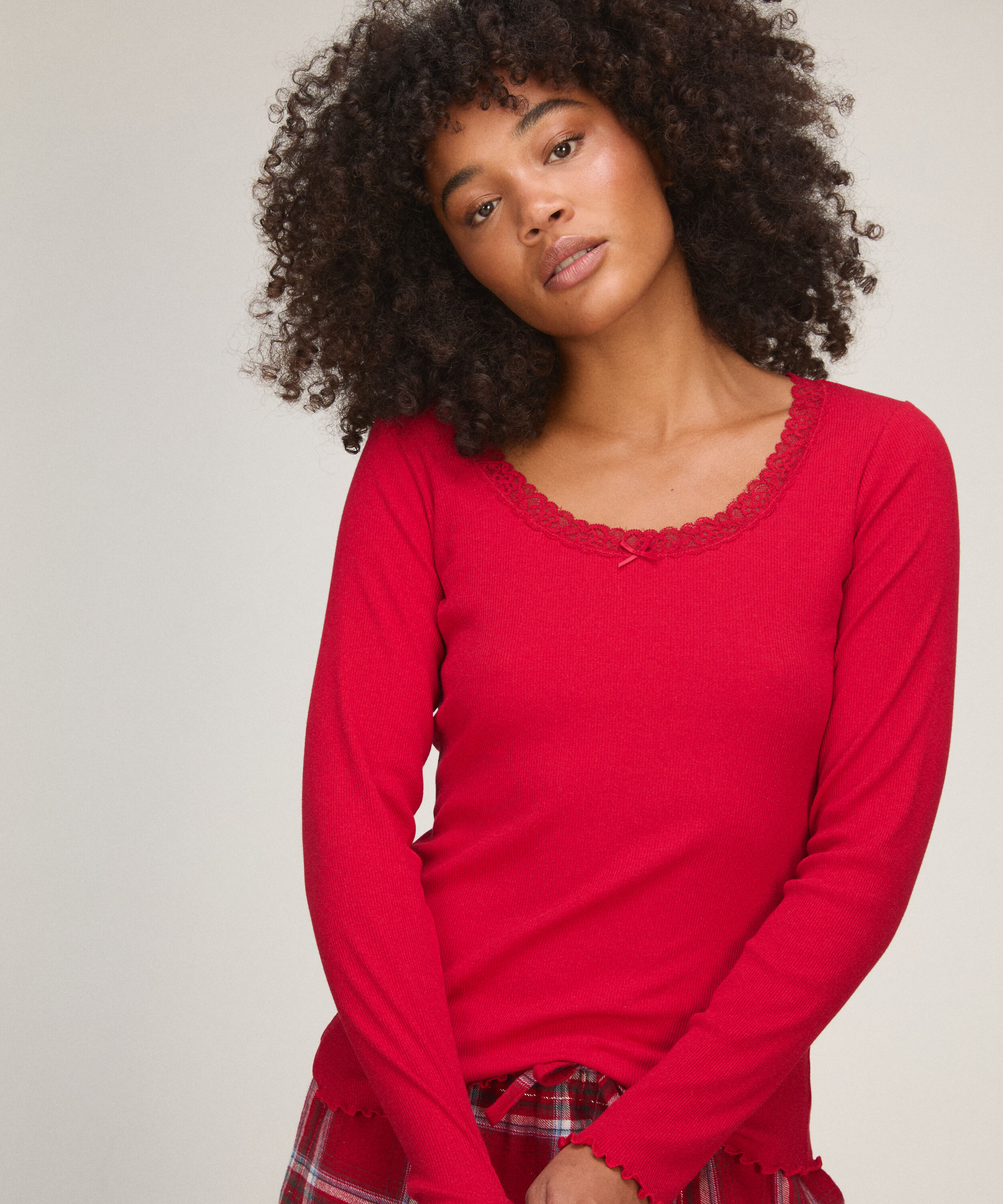 Top Jersey Lace, Red