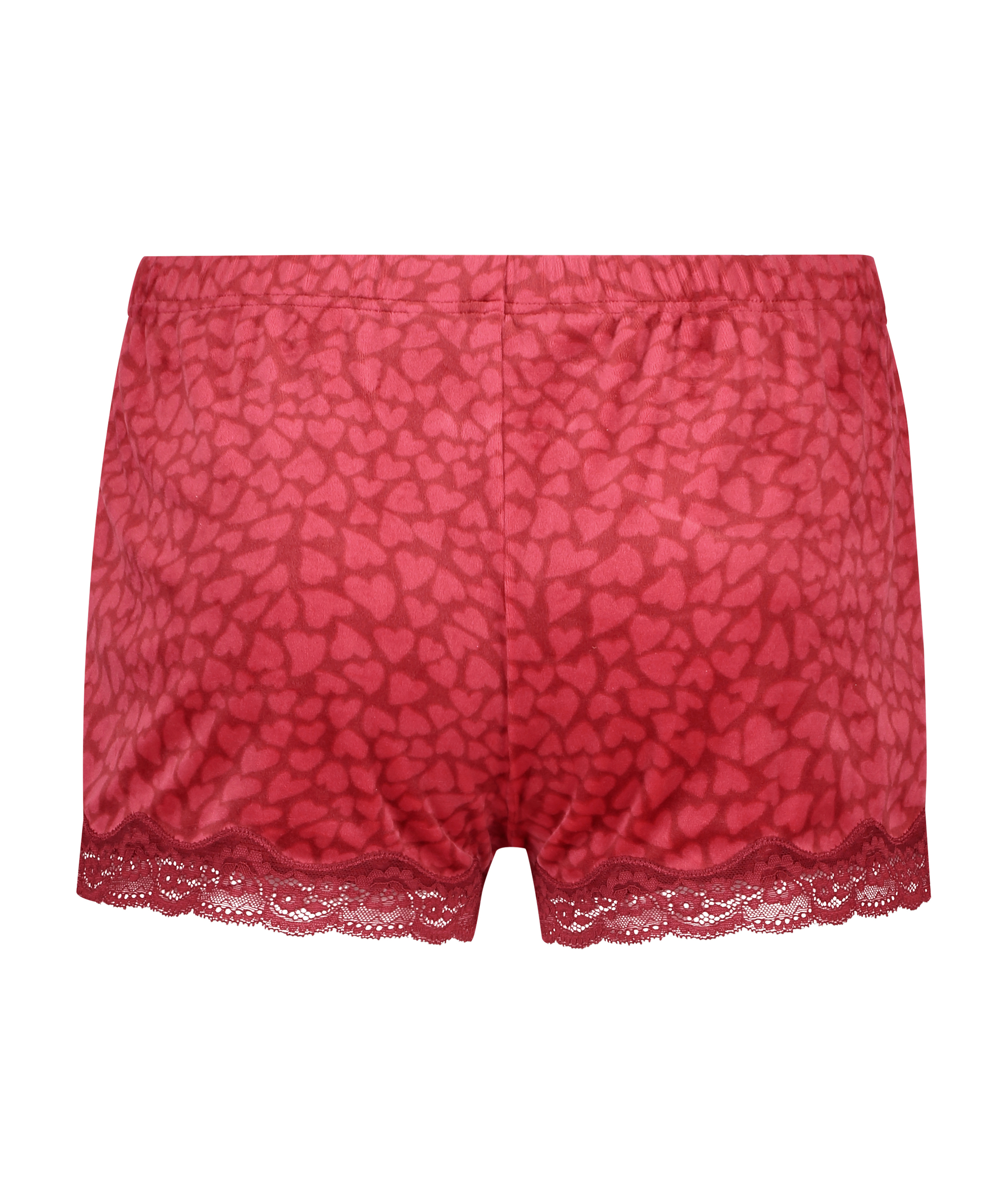Velvet lace shorts, Red, main
