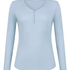 Longsleeved Pyjama Top Henley, Blue