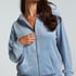 Velour hoodie jacket, Blue