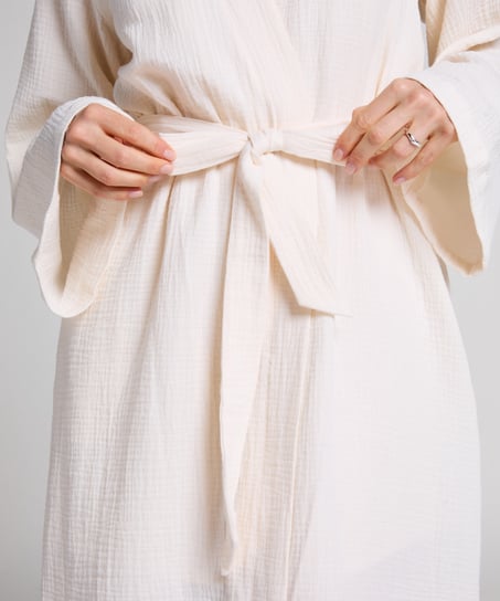 Muslin Robe Long, White