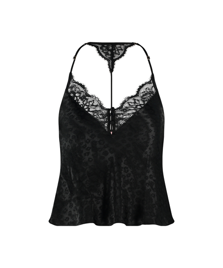 Leopard Cami Top, Black