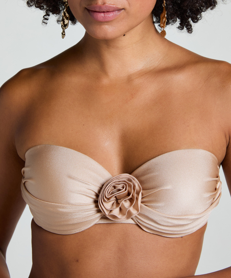 Lima Bandeau Bikini Top, Beige