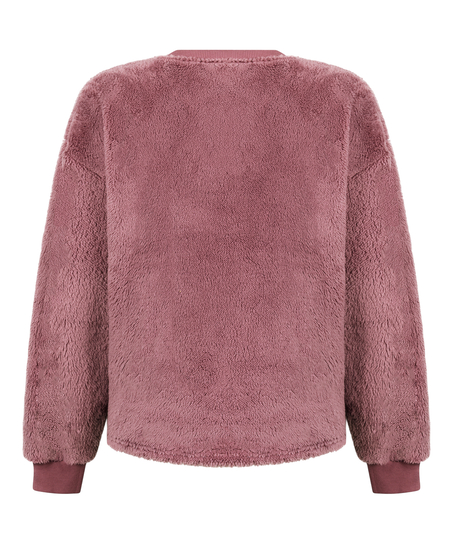 Longsleeved Top Fluffy Fleece, Pink
