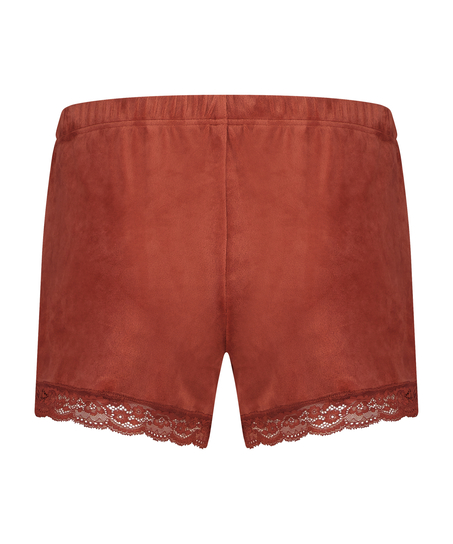 Velvet lace shorts, Orange