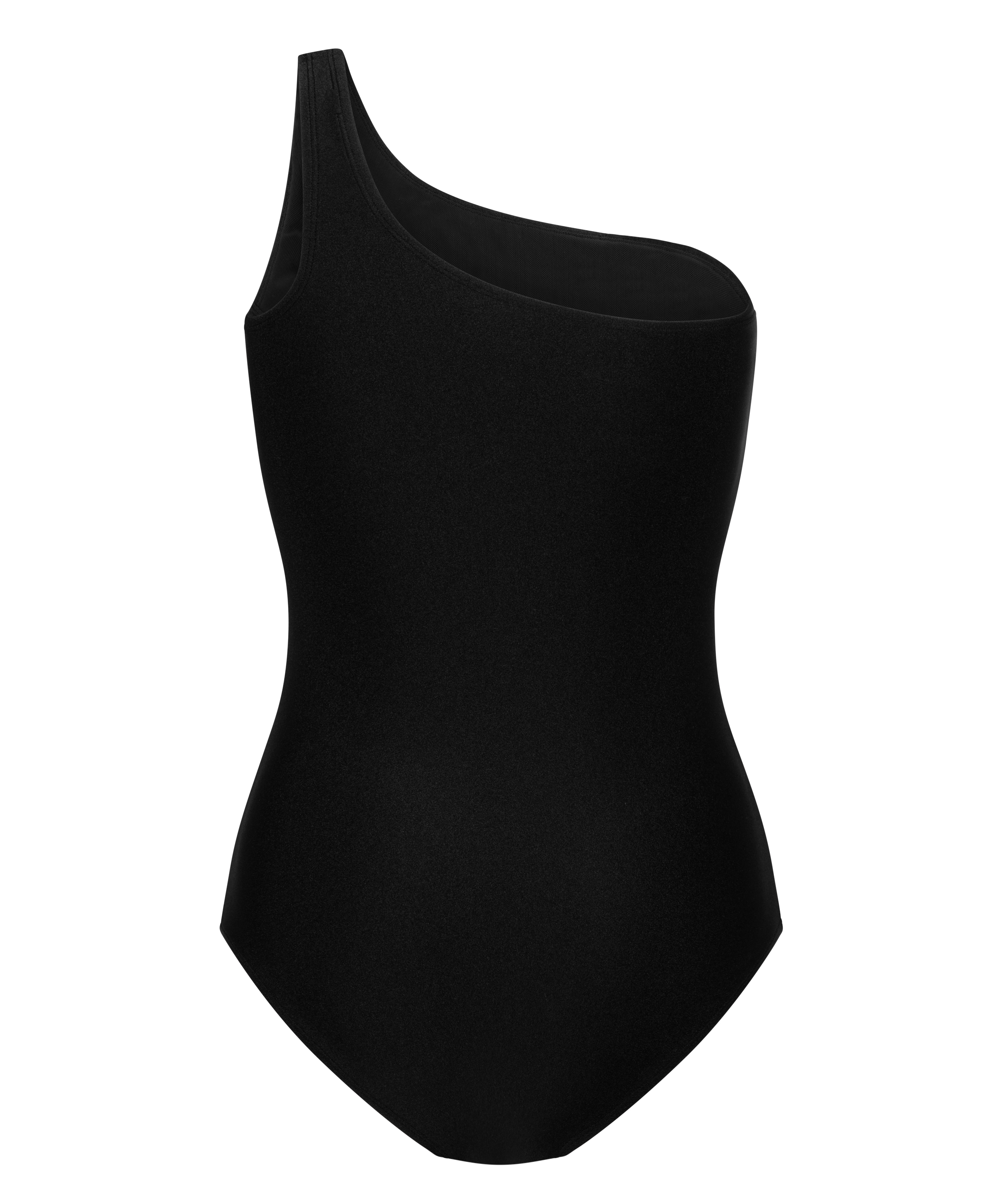 Shaping Shell Mesh Swimsuit, Black, main