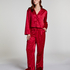 Satin Long-Sleeved Jacket, Red