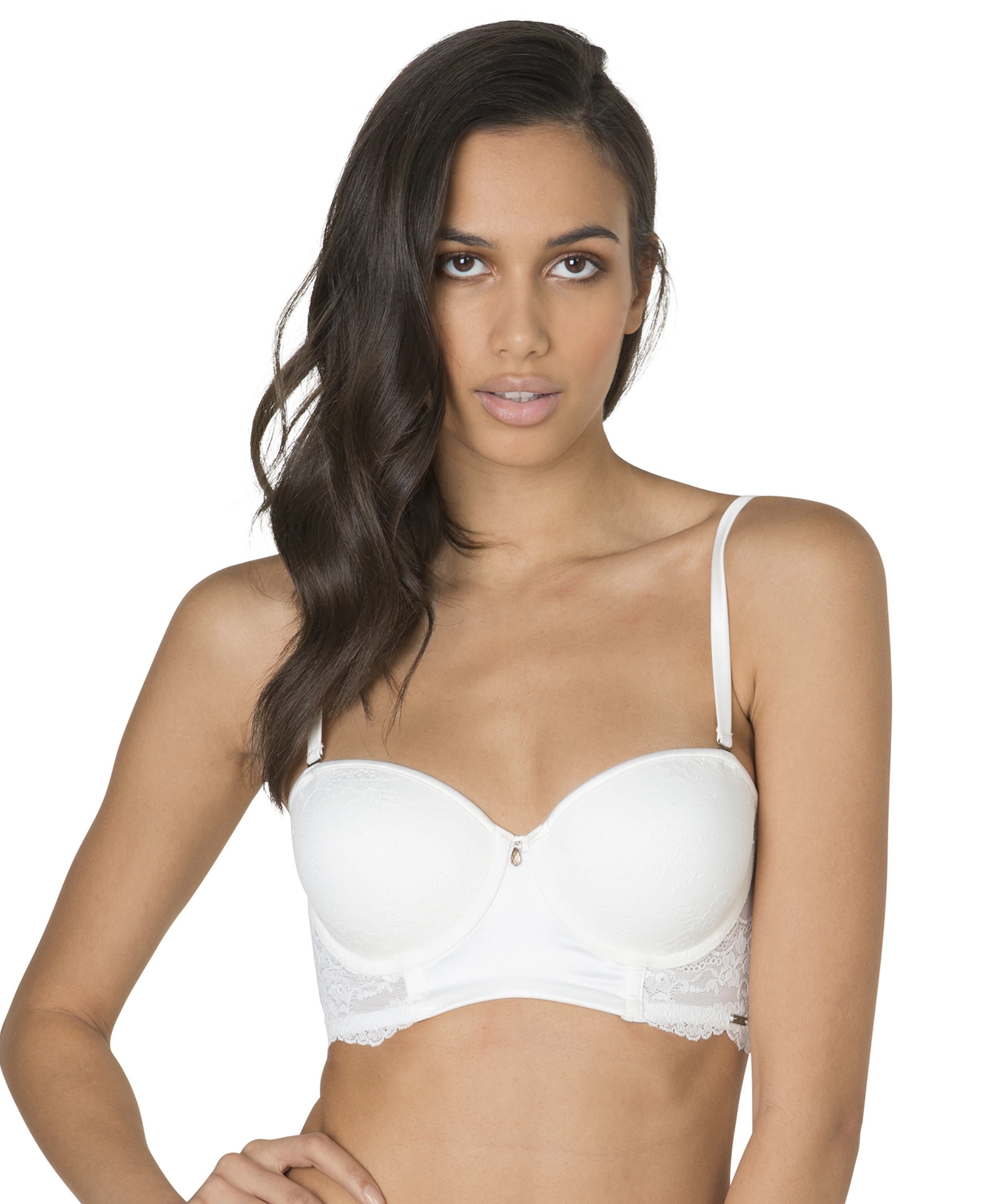 Padded longline underwired bra Rose, White, main