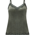 Velours Lace Cami Top, Green